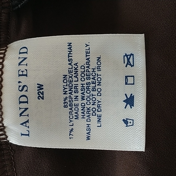 Land's End Brown Soft Cup Bathing Suit Top Tankini 22W - Picture 4 of 6